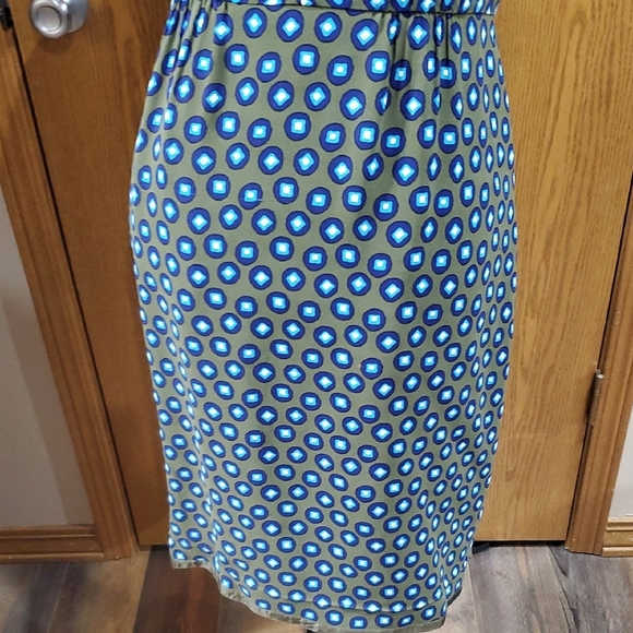 J. Crew Green and Blue Sleeveless Halter Midi Dress - Picture 4 of 9